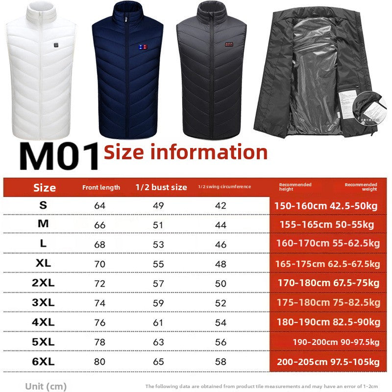 Electric Heating Vest with Adjustable Temperature Control