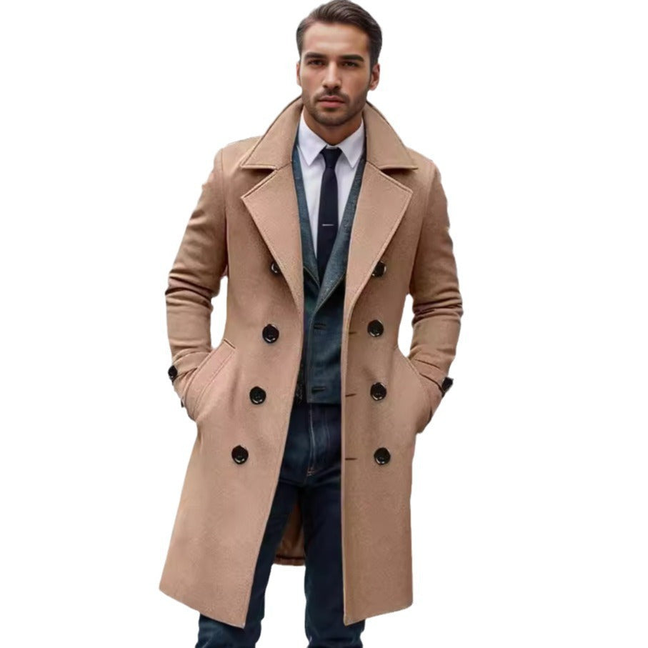 Double-breasted wool coat