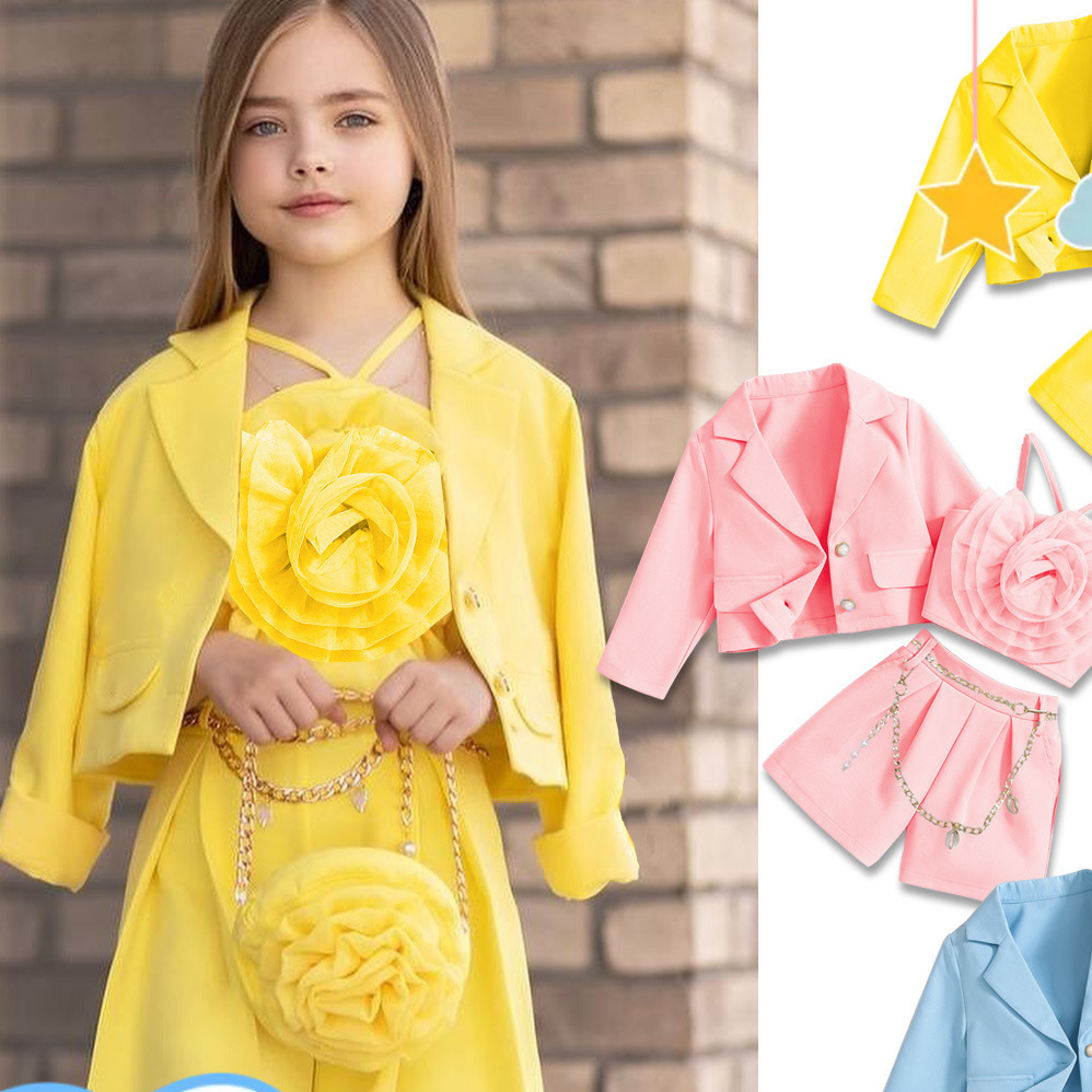Girls' Floral Mesh Two-Piece Set