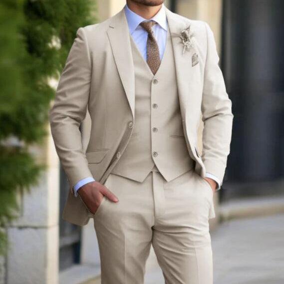 Slim Fit Men's Suit Set for Wedding and Business