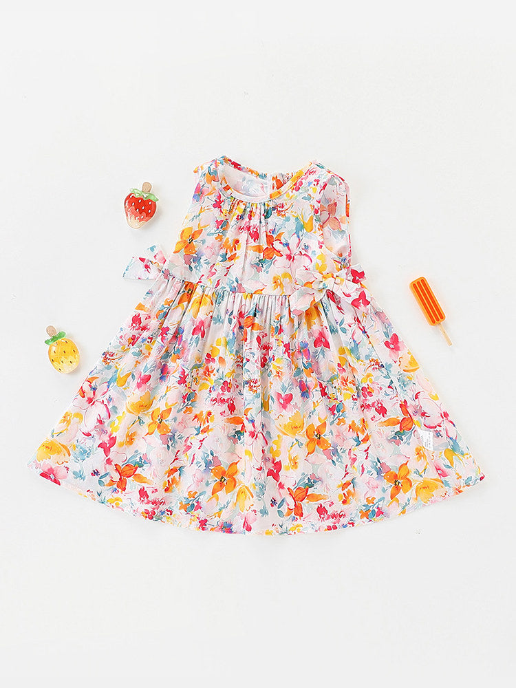 Girl's Sleeveless Floral Dress