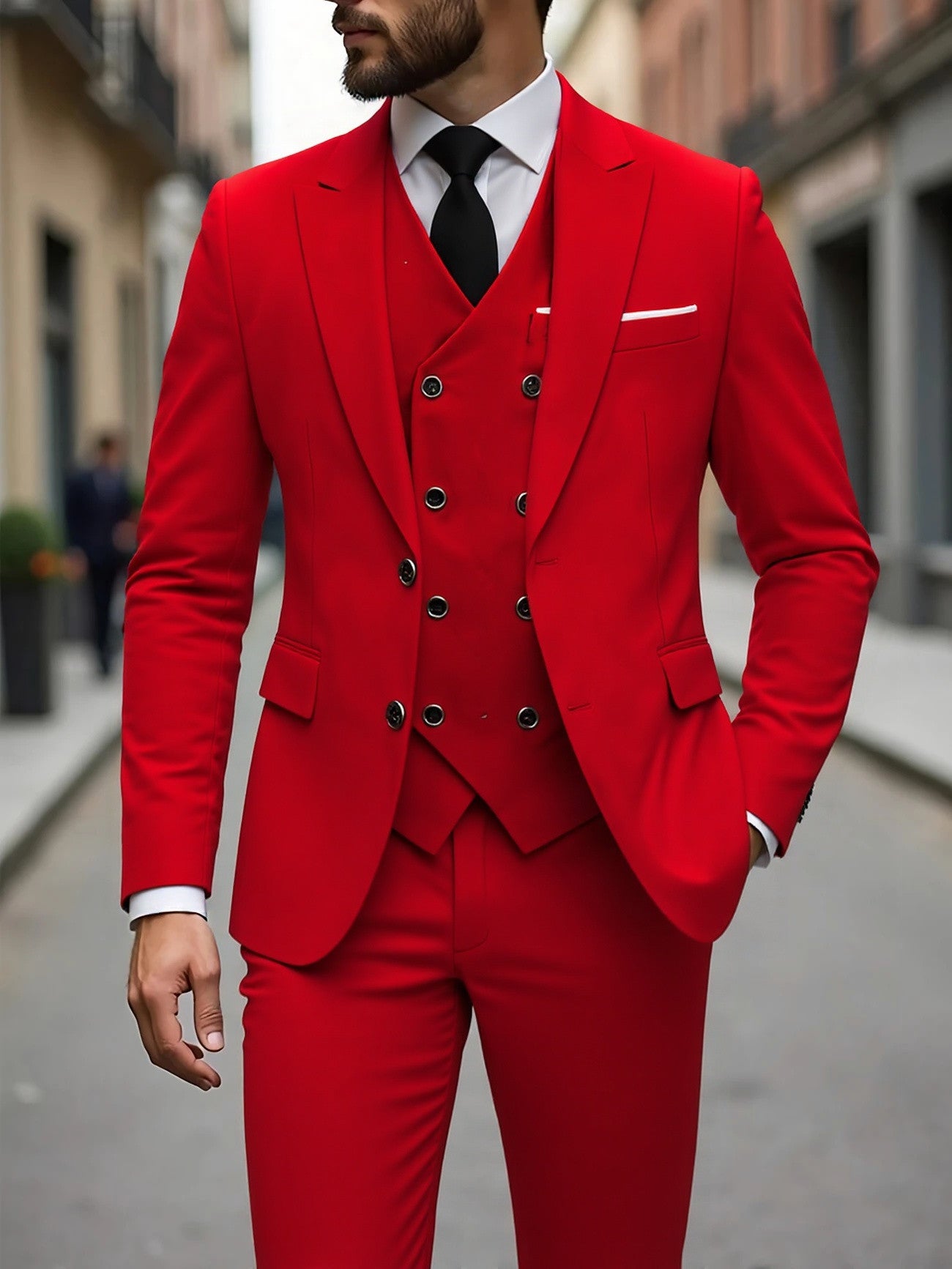 Men's Formal Suit Three-Piece Set