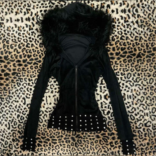 Hooded sweatshirt jacket