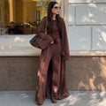 Casual long-sleeved coat, T-shirt, and pants