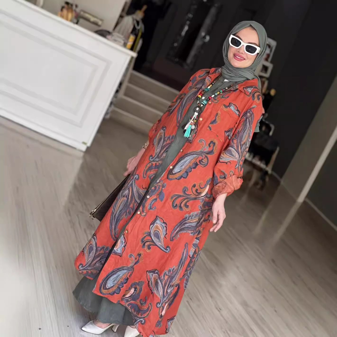 Loose plus-size dress robe - Cardigan Robe
