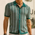 Men's Striped Jacquard Polo Shirt