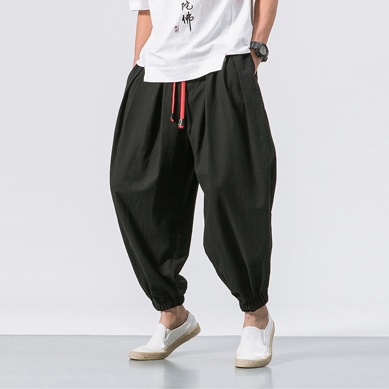 Cotton Linen Men's Casual Trousers