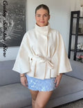 Women's Stylish Bathrobe-Style Coat with Belt