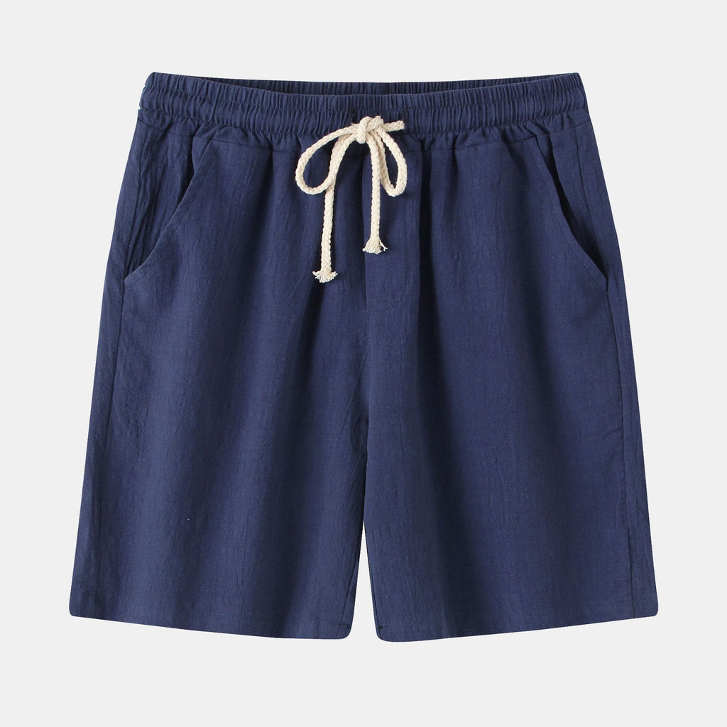 Mens Cotton Linen Casual Shorts