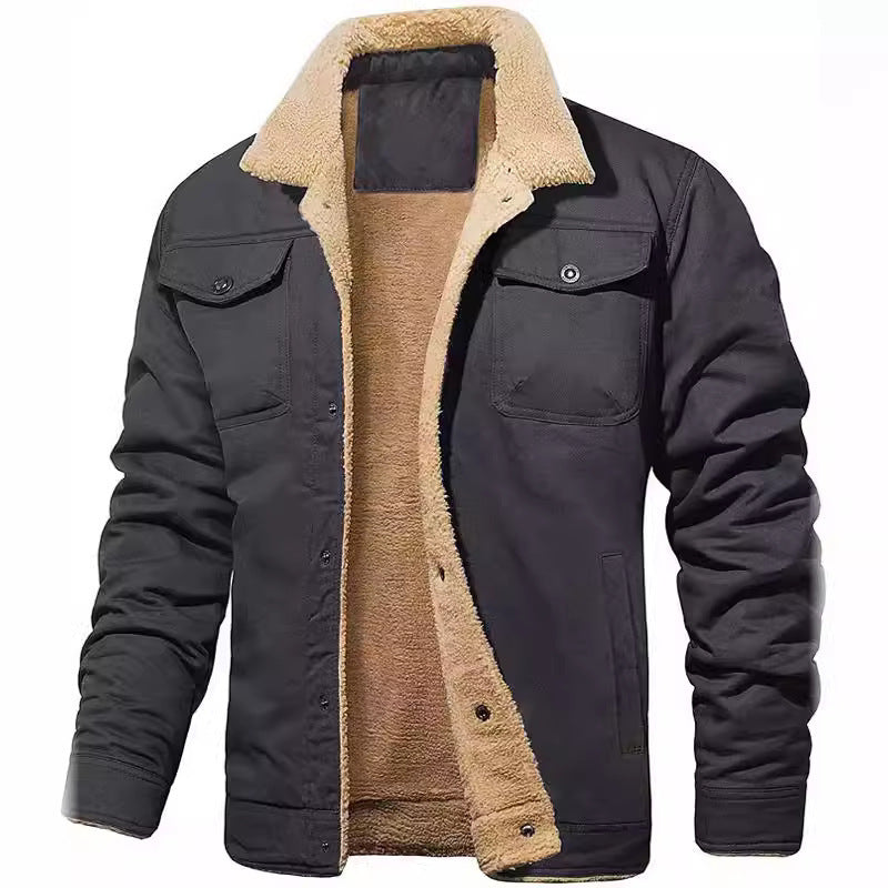 Fleece-lined cotton jacket outerwear