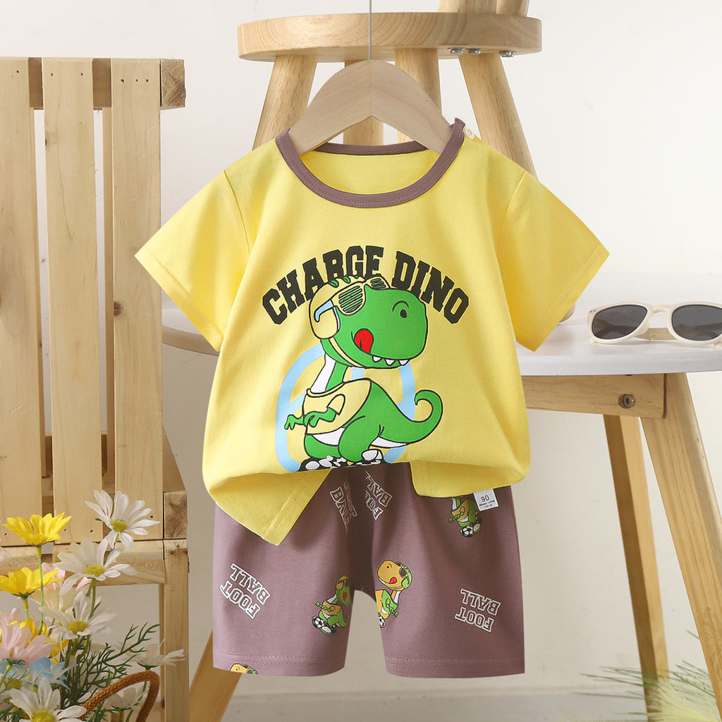 Children's Short Sleeve Cotton Two-Piece Set