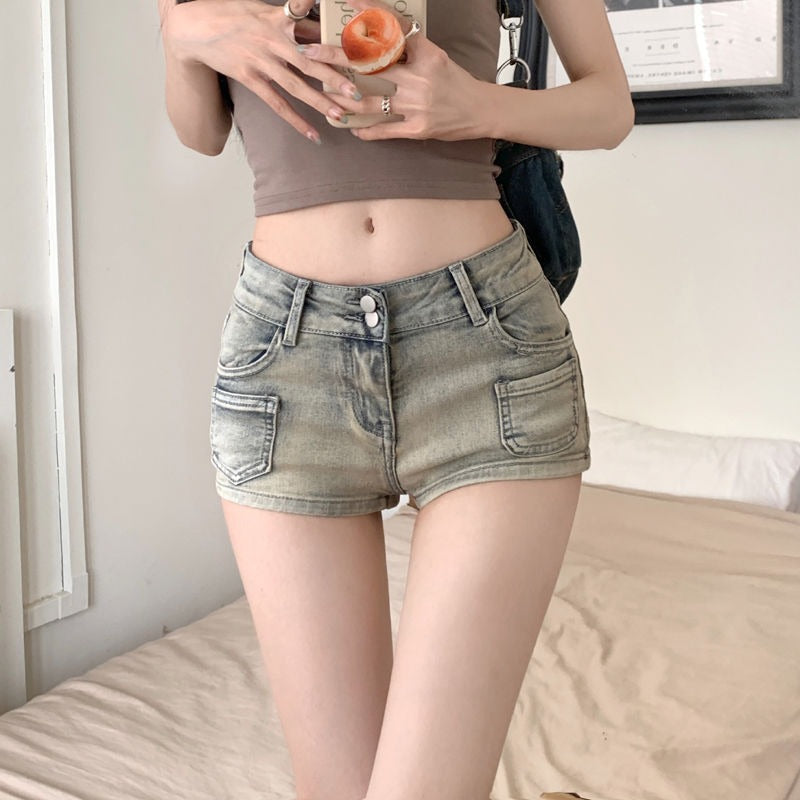 Distressed Denim Shorts Slim Fit
