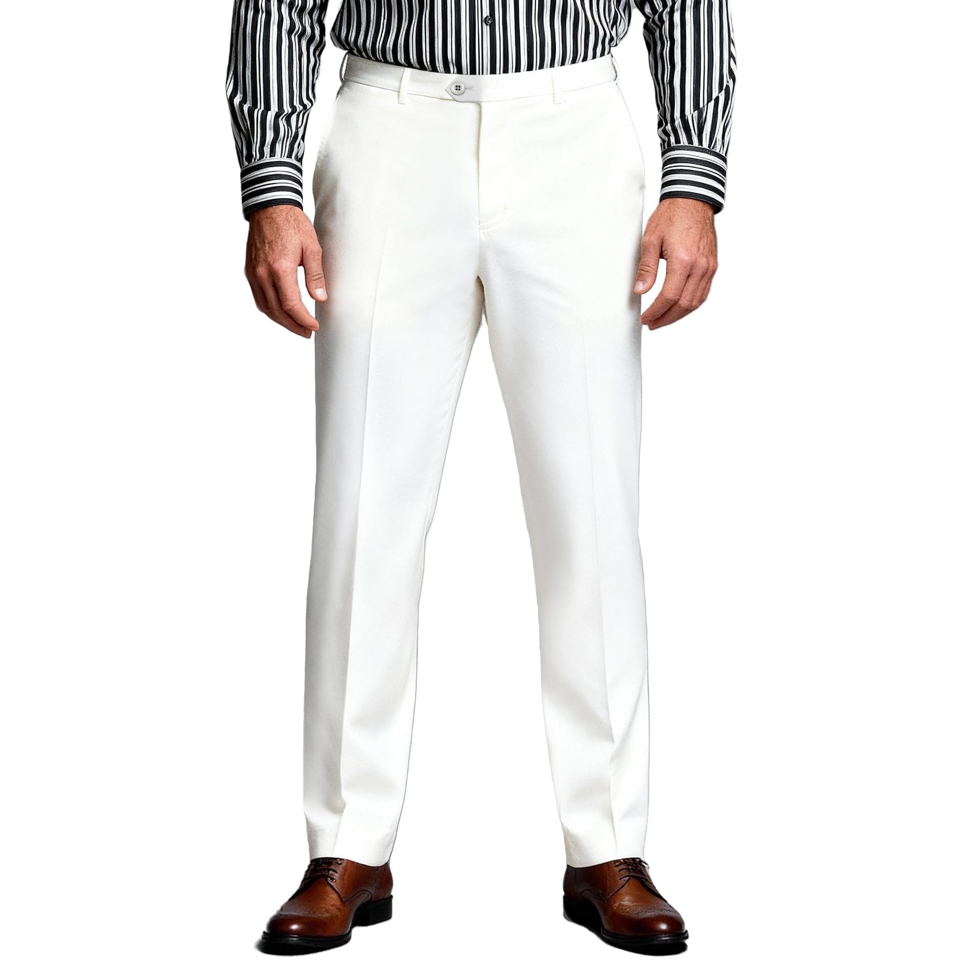 Men's Straight Fit Cotton Blend Trousers