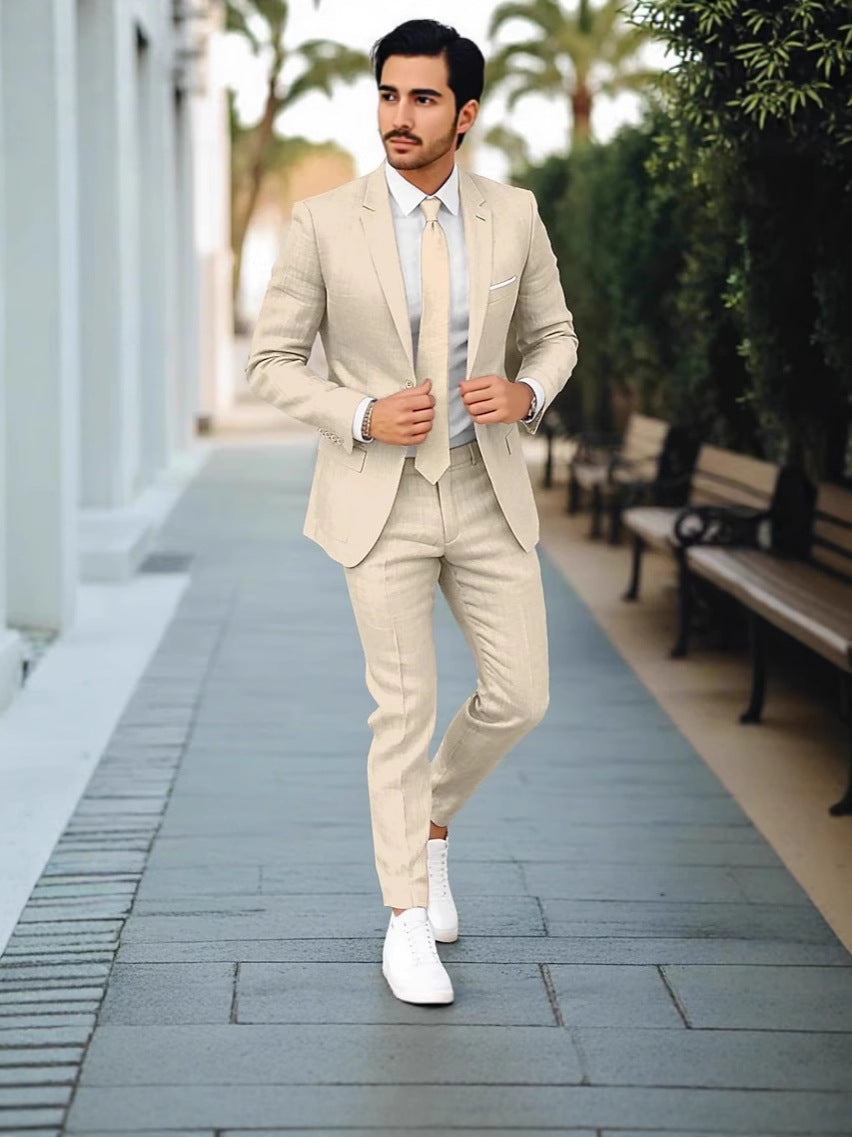 Men's Slim Fit Single-Breast Suit Set