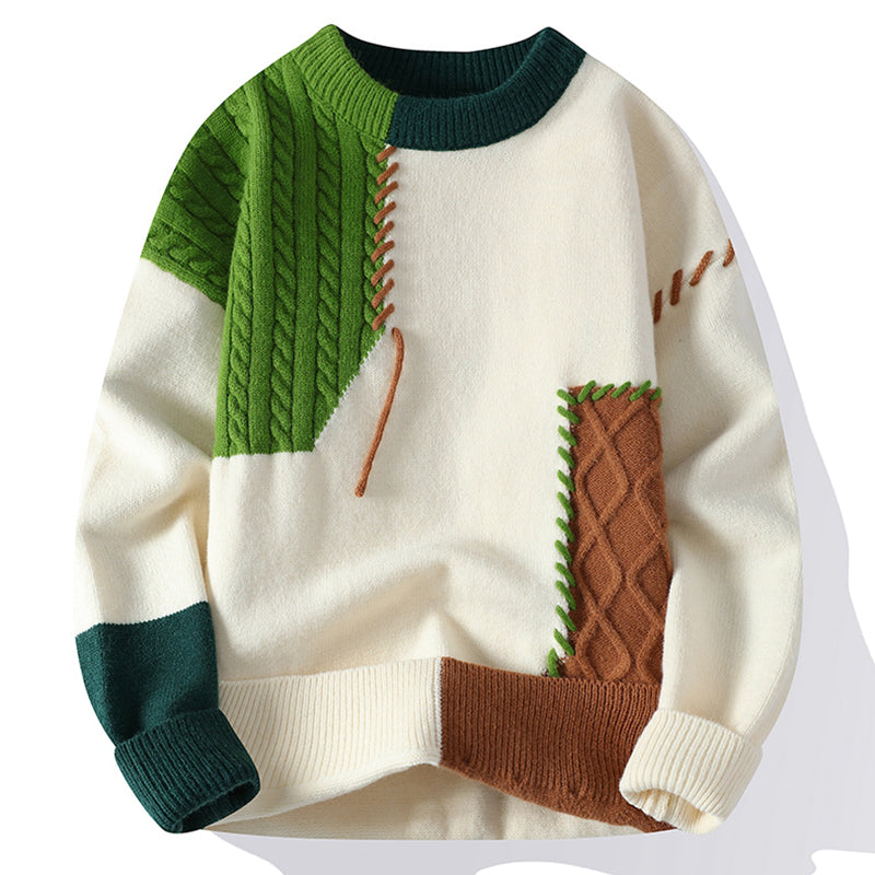Color Blocked Knit Sweater