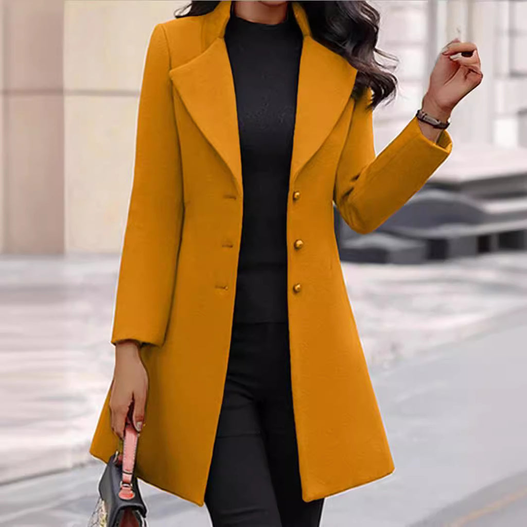 Women's Slim Fit Mid-Length Wool Coat