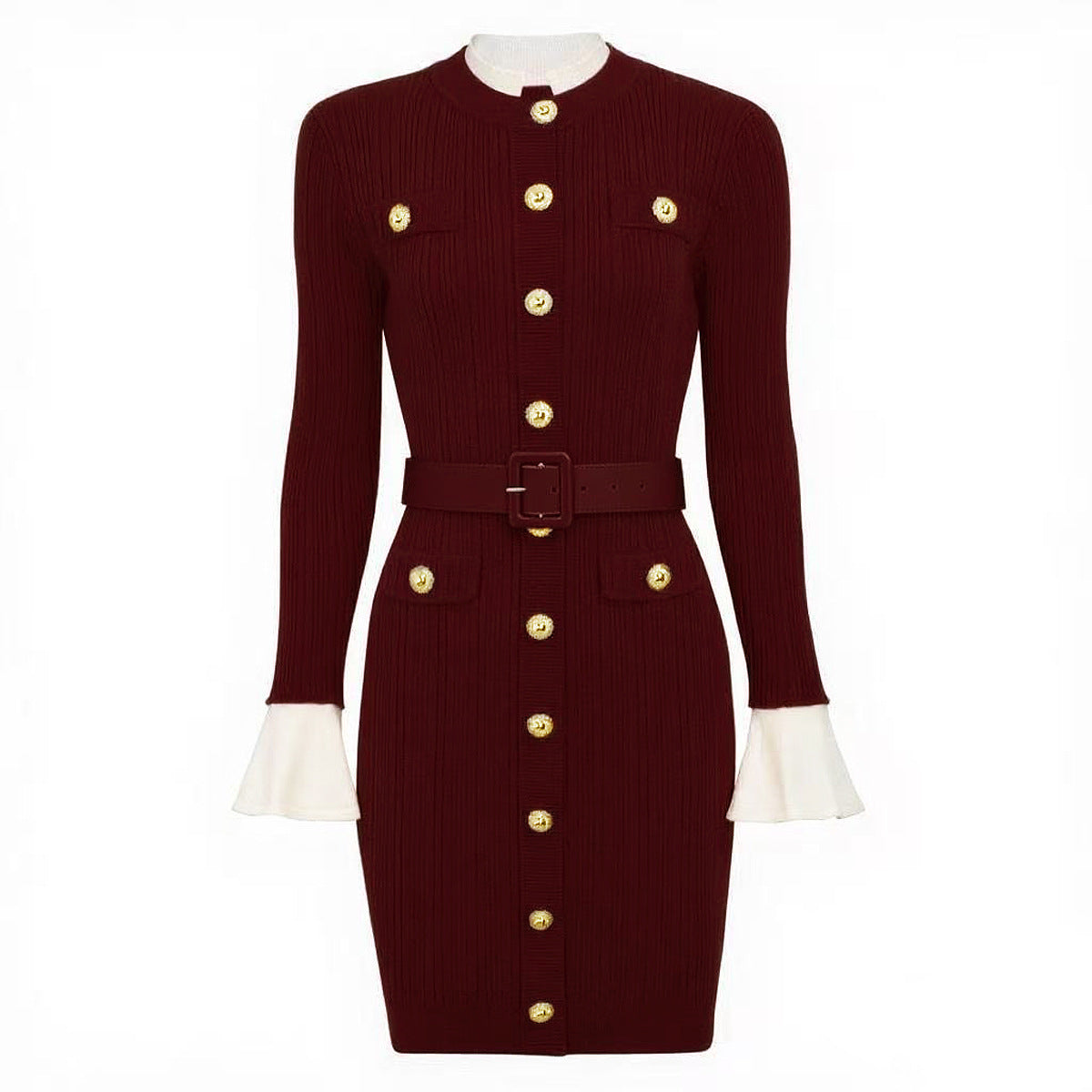 Women's Flared Sleeve Knit Dress