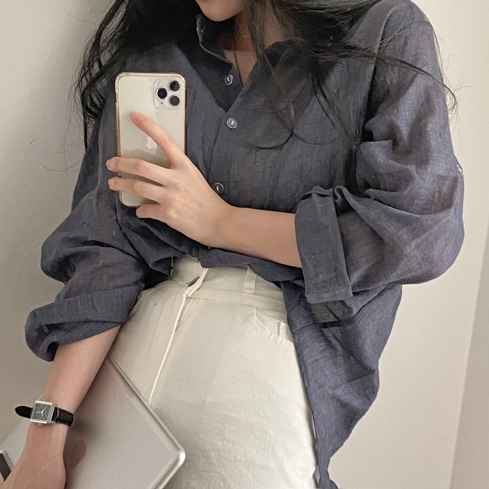 Women's long-sleeved sun-protective shirt
