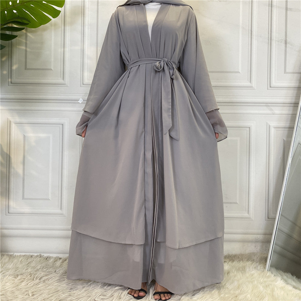 Solid-colored robe dress