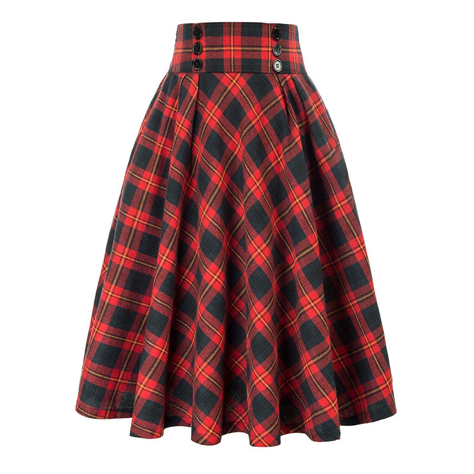 Retro high-waisted pleated long dress