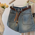 Women's High Waist Retro Denim Shorts
