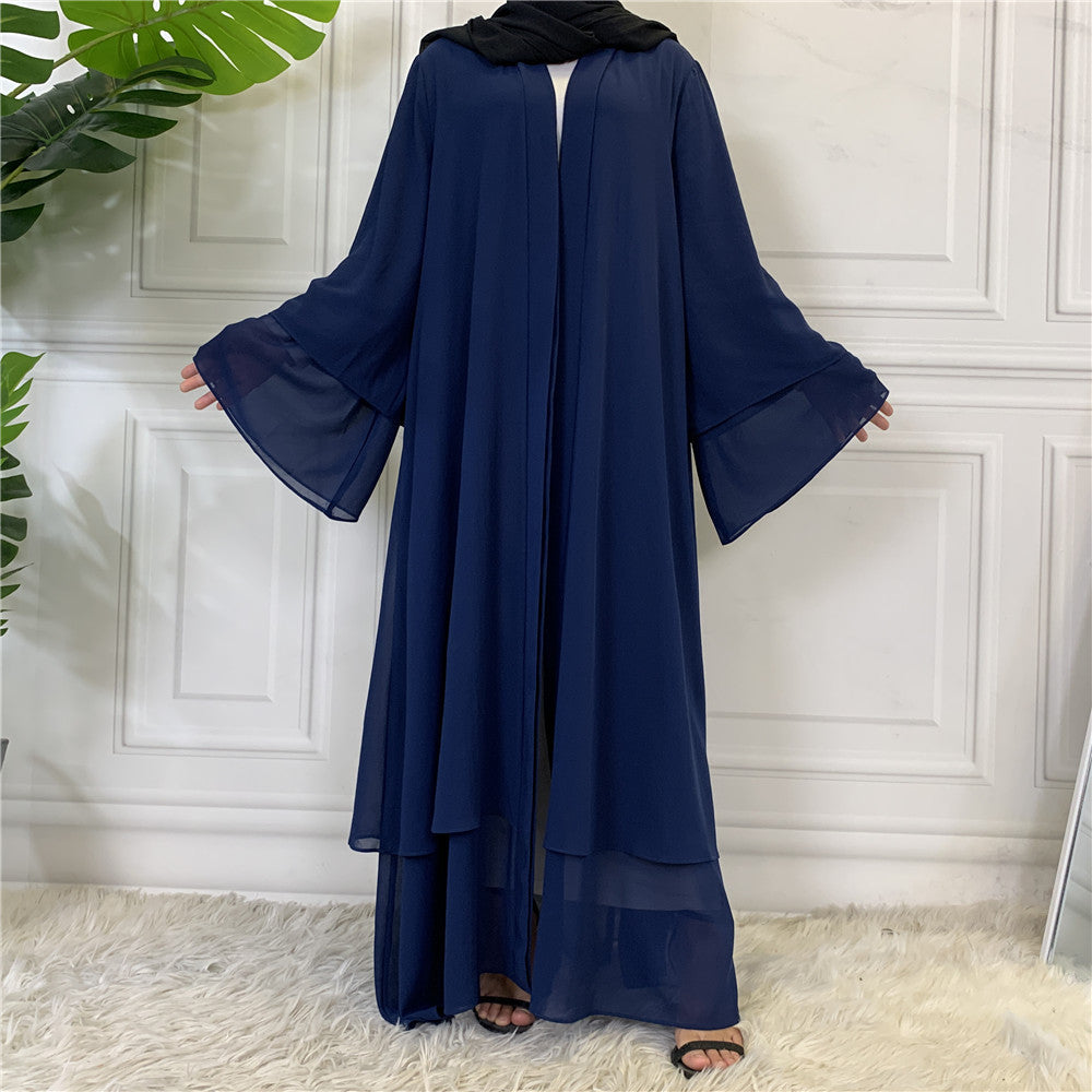 Solid-colored robe dress