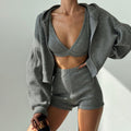 Women's Zipper Hooded Tracksuit