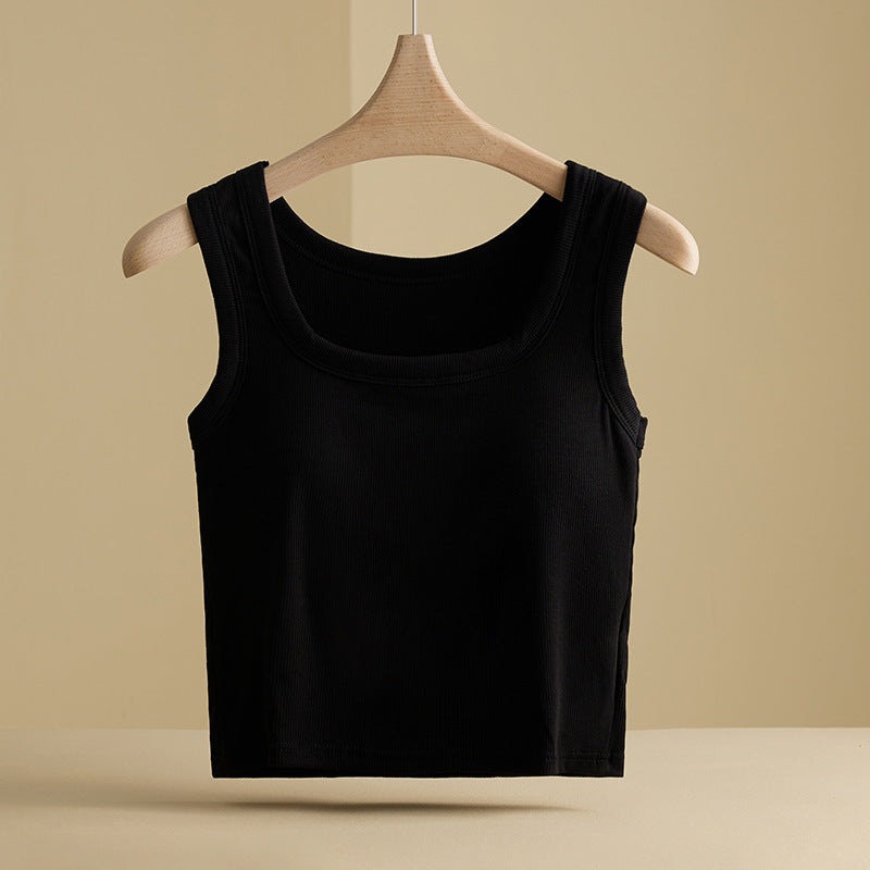 Women's Square Neck Built-in Bra Vest