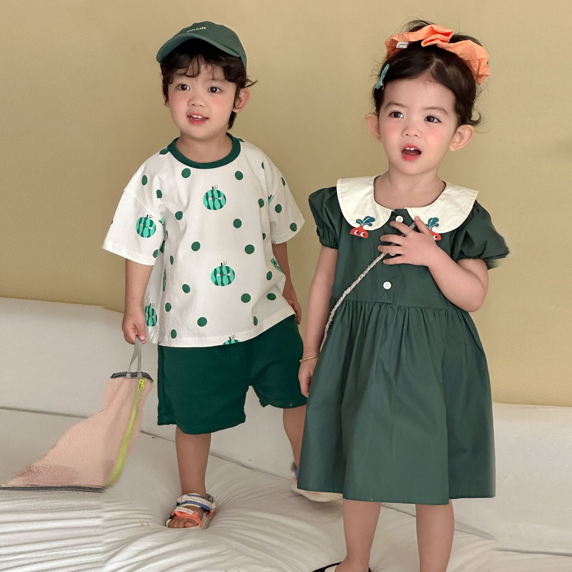 Children's Summer Sibling Outfit Cotton Set