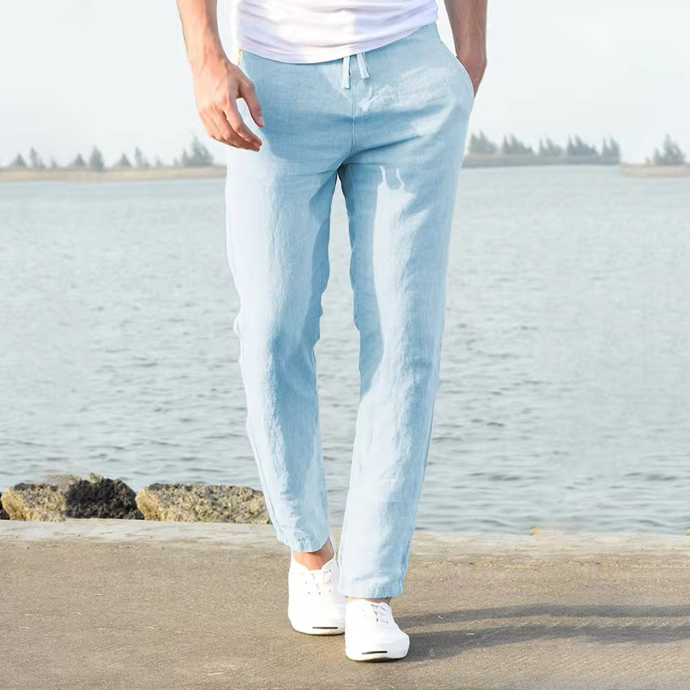 Men's trend straight long trousers