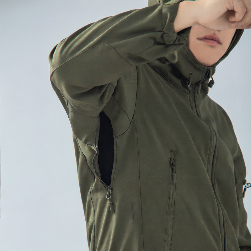 Hooded Camouflage Jacket with Fleece Lining