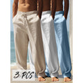 Men's Straight Leg Casual Pants with Drawstring Waist