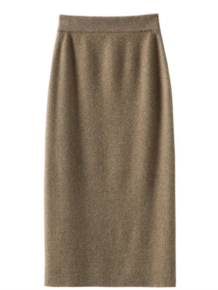 Women's Pure Wool Knit Pencil Skirt