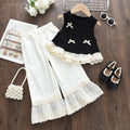 Girls' Bow Lace Sleeveless Vest Set