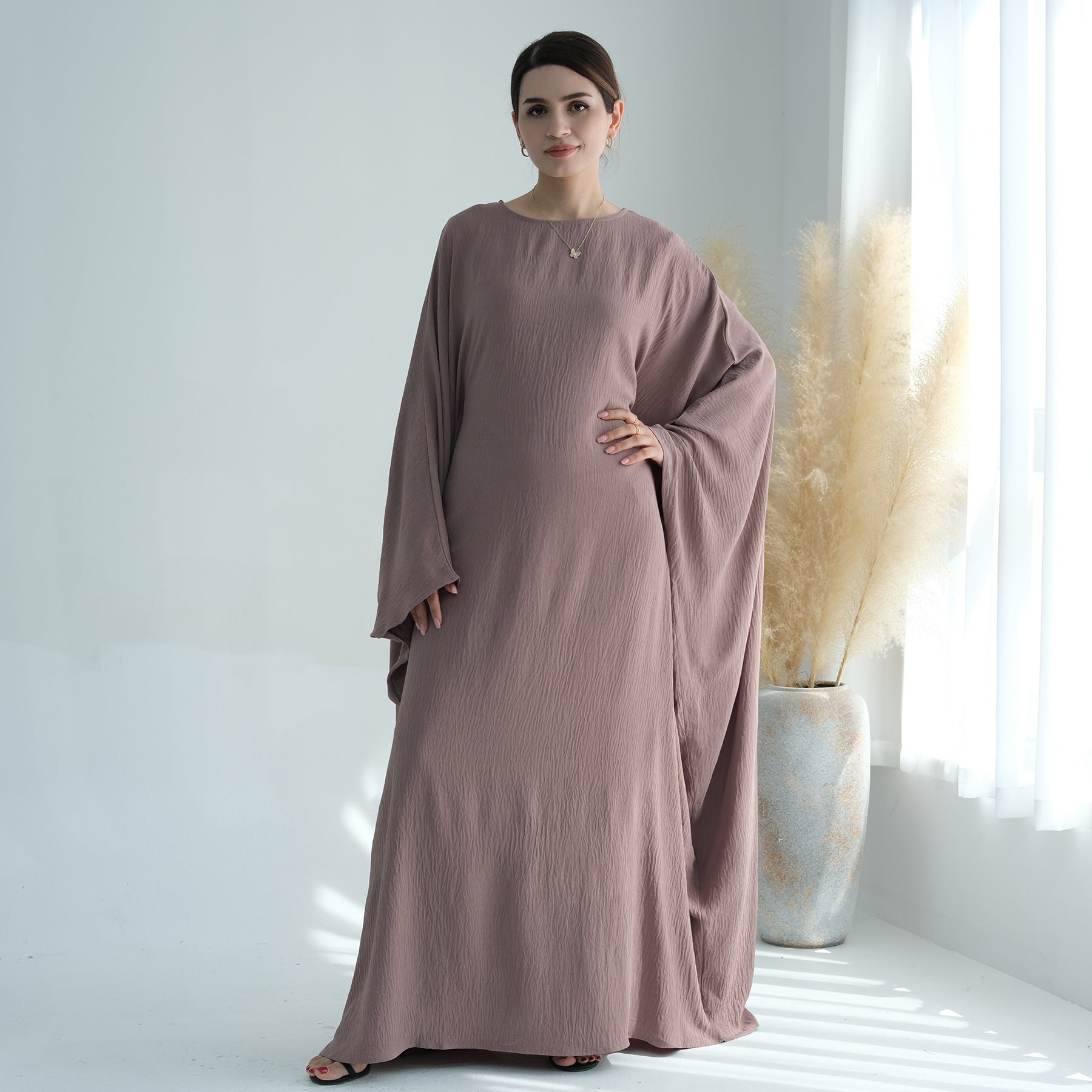 Women's Bat Sleeve Party Dress with Belt