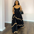 Sexy lace V-neck long dress