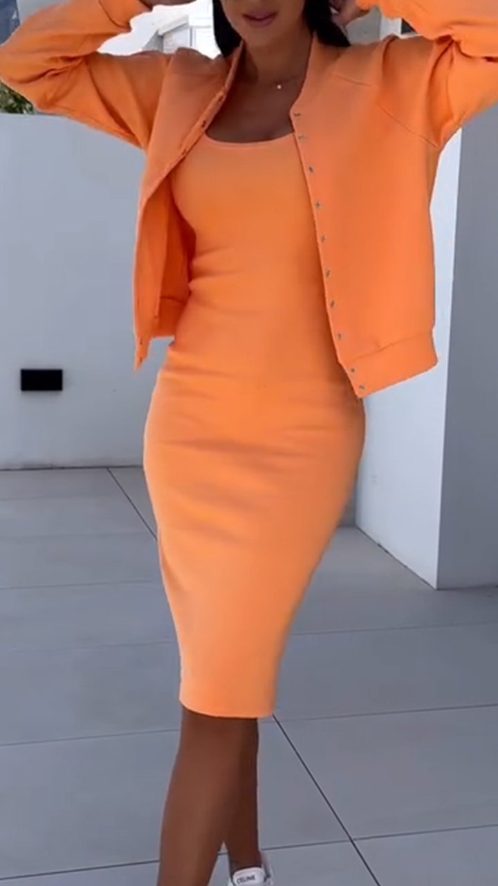 Women's clothing set dress and coat