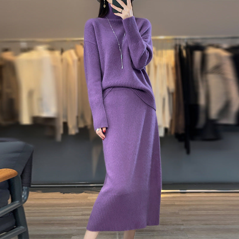 Womens Knitted Suit - Top and Skirt