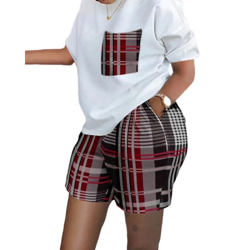 Short-Sleeved Printed Commuter Suit