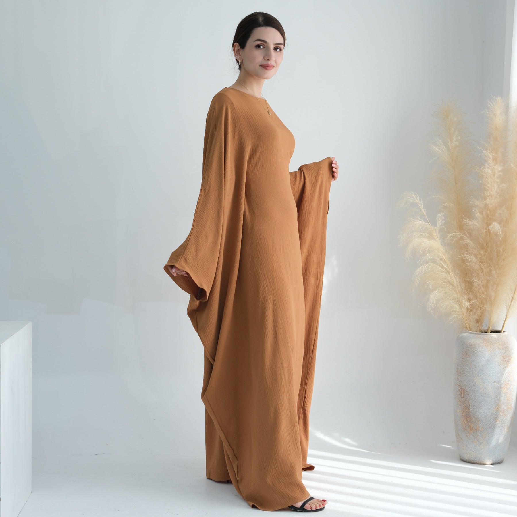 Women's Bat Sleeve Party Dress with Belt