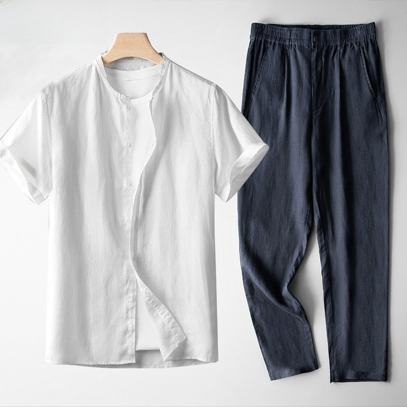 Men's New Chinese Style Linen Suit Set