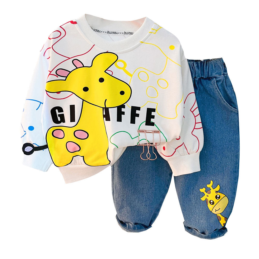 Boys' Cartoon Cotton Two-Piece Set