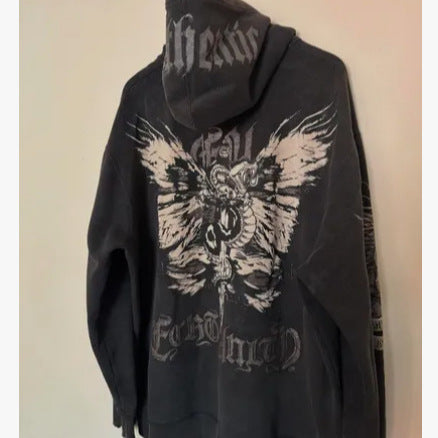Bowknot-print versatile hoodie