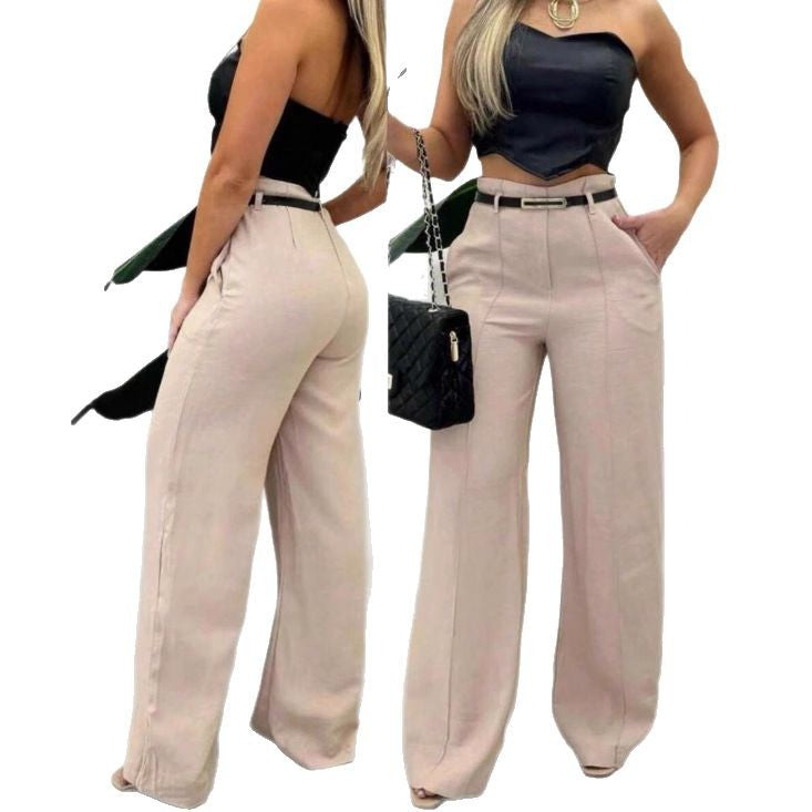 Simple and form-fitting suit trousers