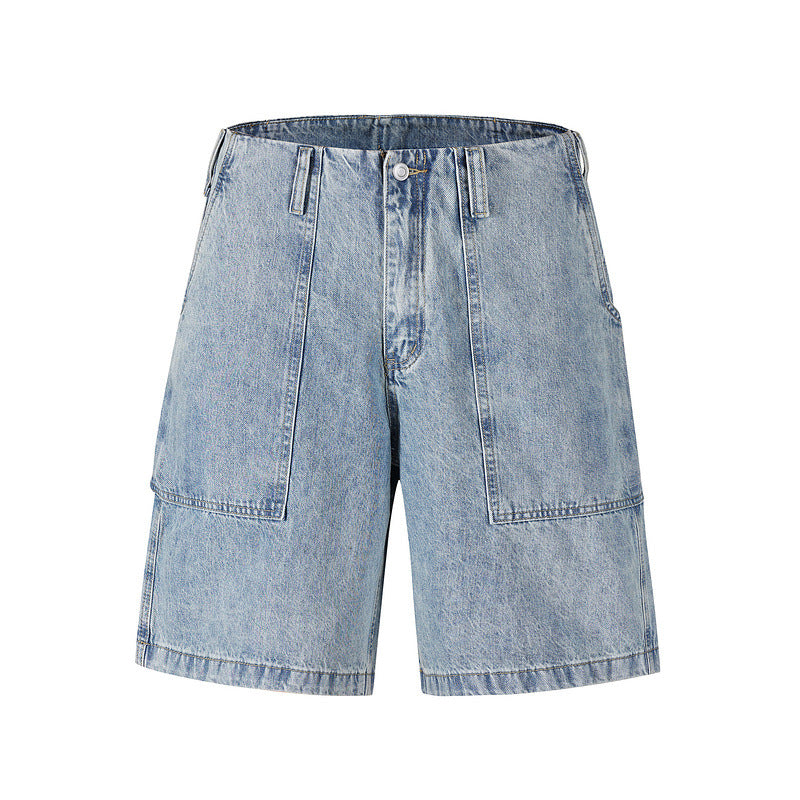 Vintage Washed Distressed Denim Shorts