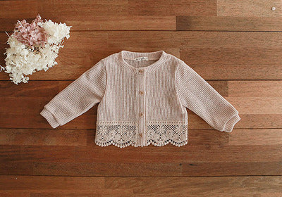 Girls' Baby Infant Lace Air-conditioning Shirt ins Casual Sun-protective Clothing Cardigan Jacket All-match Cardigan