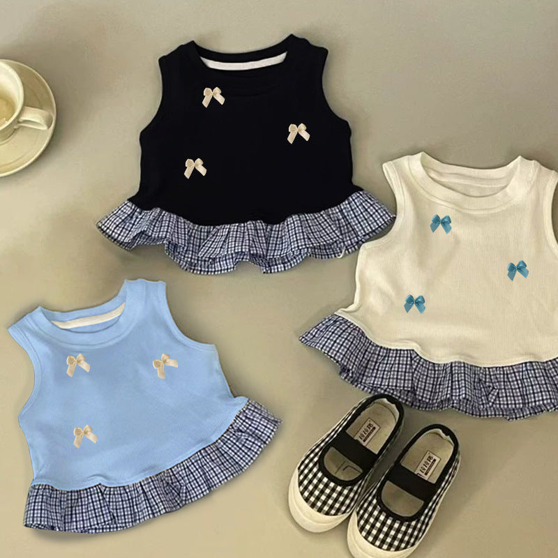 Girls' Lace Trim Sleeveless Vest
