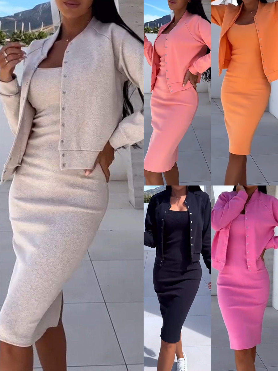 Women's clothing set dress and coat