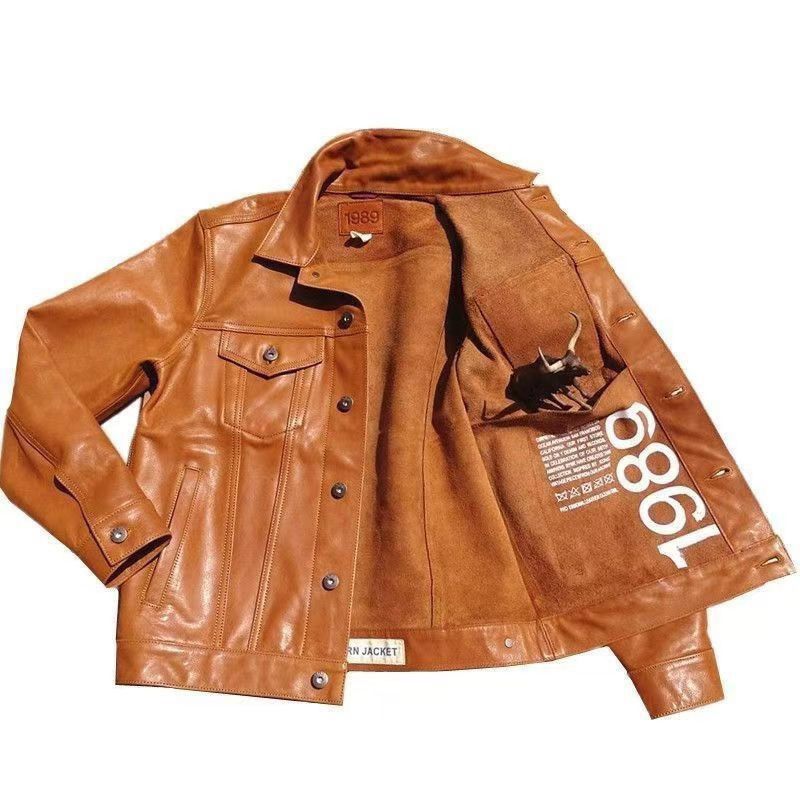 Men's Retro Genuine Leather Biker Jacket