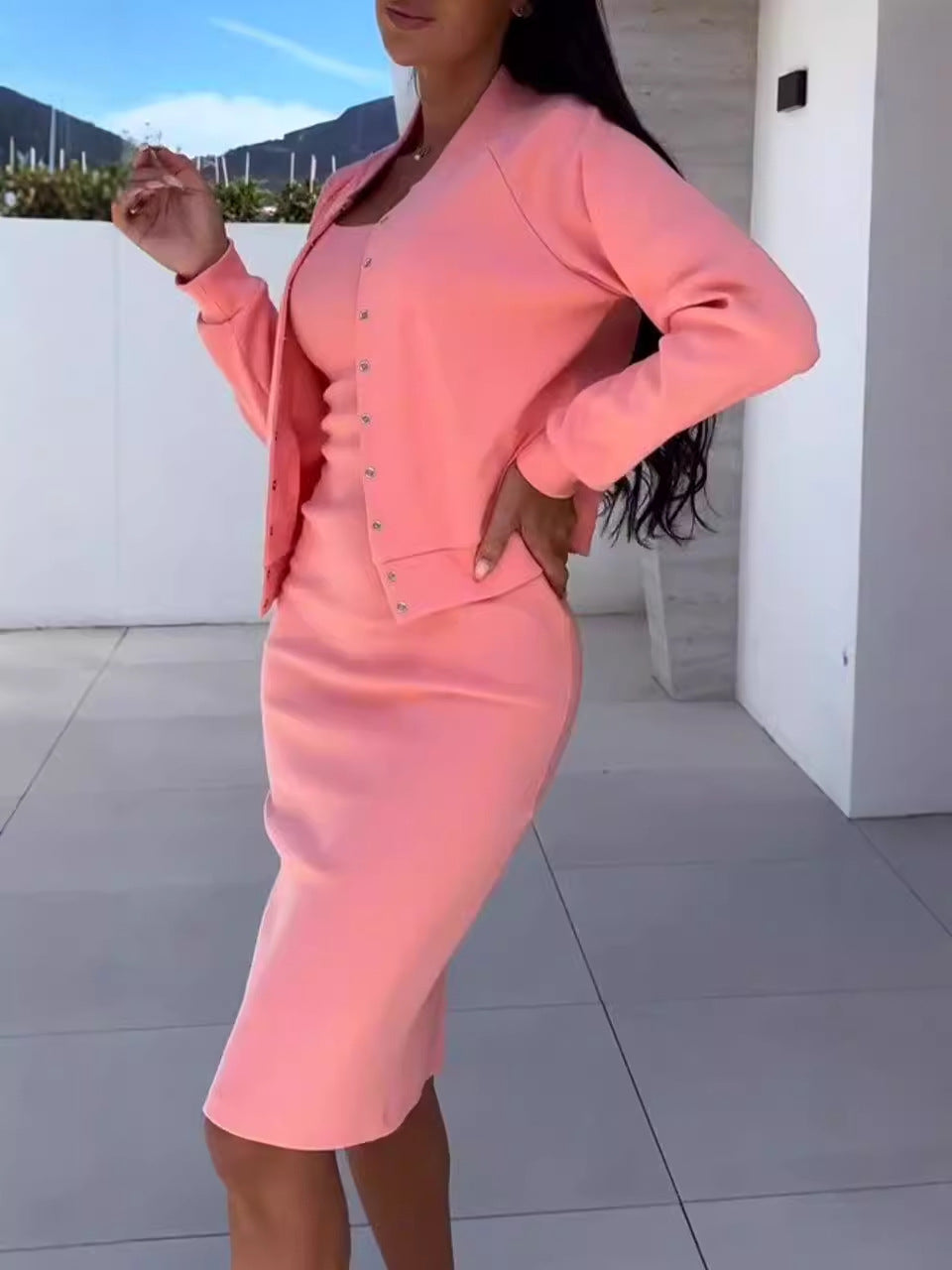 Women's clothing set dress and coat